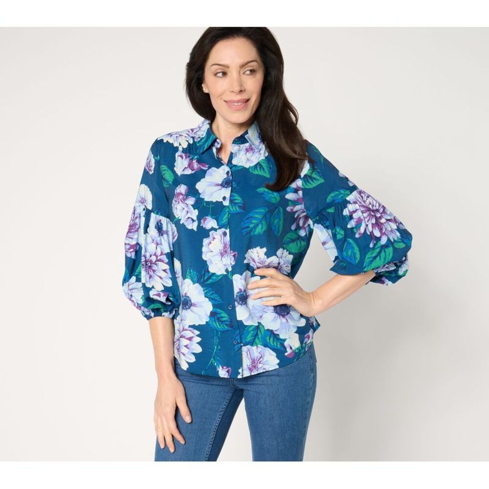 BEAUTIFUL by Lawrence Zarian Women's Top Sz XL Sleeve Multi-colored